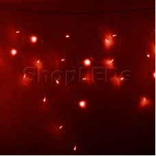 Гирлянда Айсикл (бахрома) светодиодный, 2,4 х 0,6 м, прозрачный провод, 230 В, диоды красные, 88 LED NEON-NIGHT